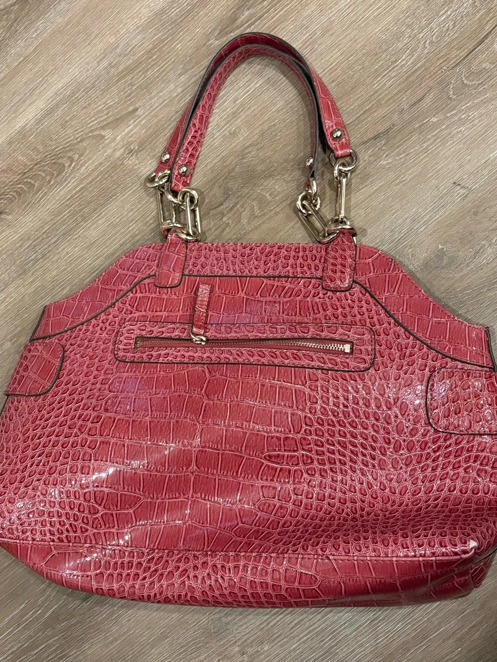 Guess | Raspberry Snake Skin Leather Purse | Large - Picture 2 of 8